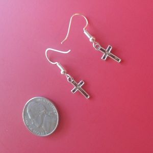 Sterling Silver 925 Dangle Earrings - Cross Charm